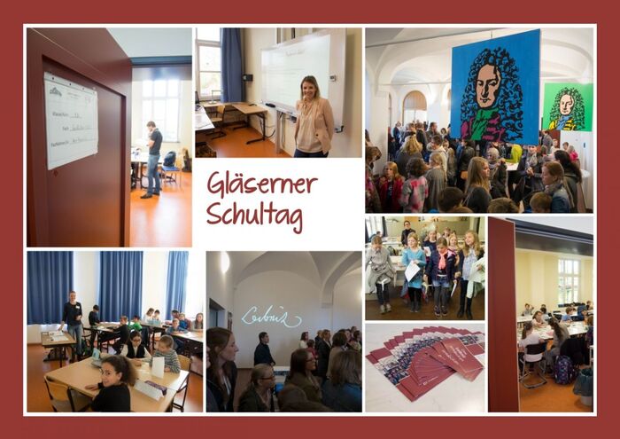 Collage zur gläsernen Schule